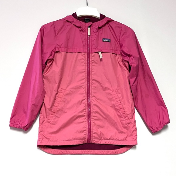 Patagonia Girls Quartzsite Jacket Hooded Pink Size Large 12 Outdoor Lightweight - Picture 4 of 16